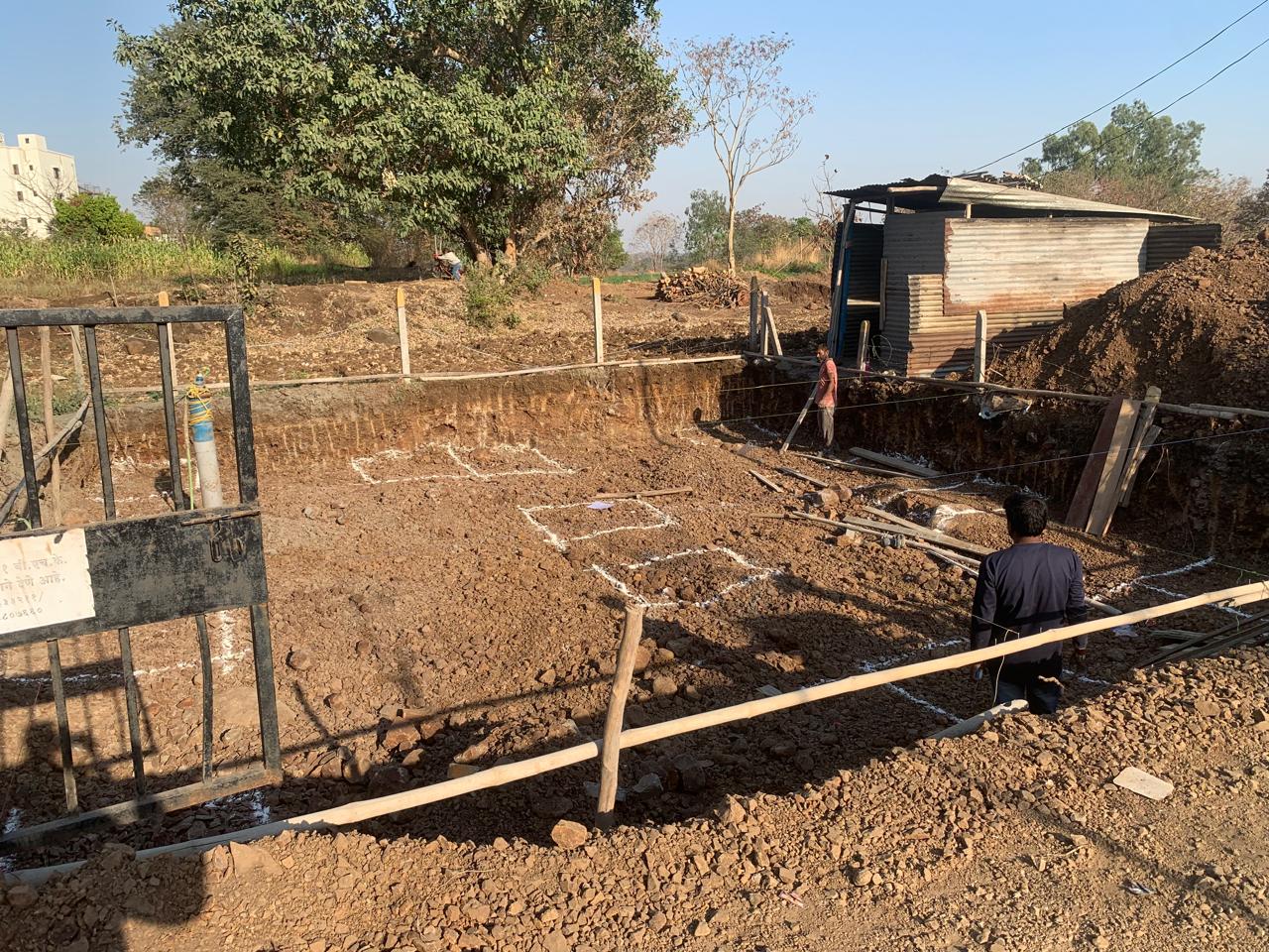 Residential construction site during excavation